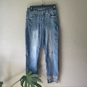 Massini Embroidered Hem Jeans